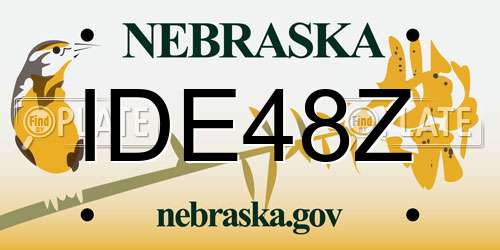 IDE48Z Nebraska License Plate