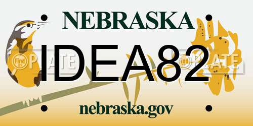 IDEA82 Nebraska License Plate
