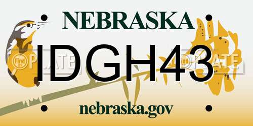 IDGH43 Nebraska License Plate