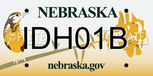 IDH01B Nebraska License Plate