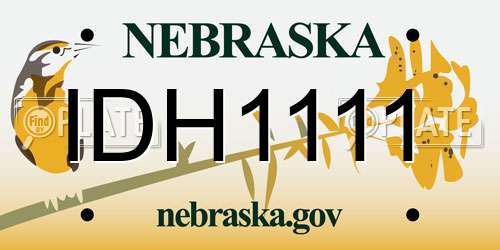 IDH1111 Nebraska License Plate