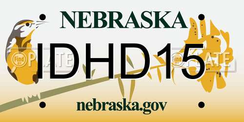 IDHD15 Nebraska License Plate