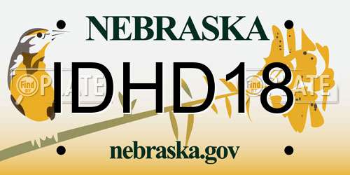 IDHD18 Nebraska License Plate