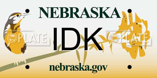 IDK Nebraska License Plate
