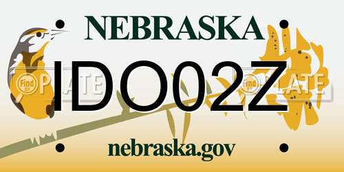 IDO02Z Nebraska License Plate