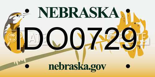 IDO0729 Nebraska License Plate