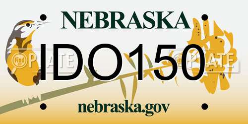 IDO150 Nebraska License Plate