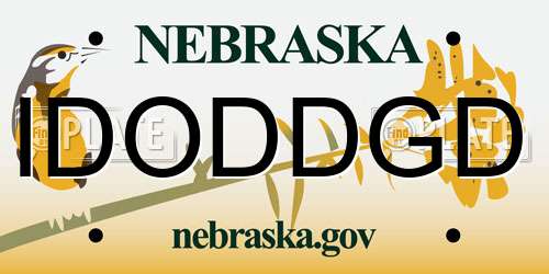 IDODDGD Nebraska License Plate
