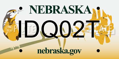 IDQ02T Nebraska License Plate