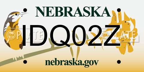 IDQ02Z Nebraska License Plate