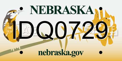 IDQ0729 Nebraska License Plate