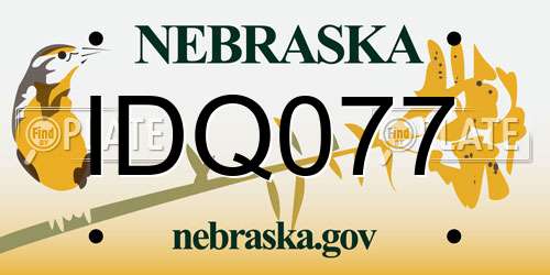 IDQ077 Nebraska License Plate