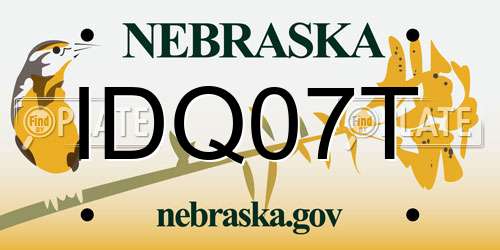 IDQ07T Nebraska License Plate