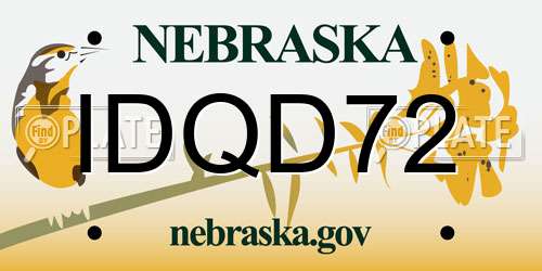 IDQD72 Nebraska License Plate