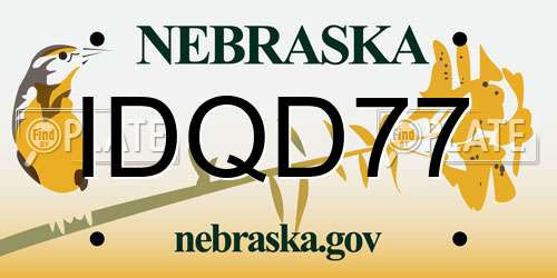 IDQD77 Nebraska License Plate