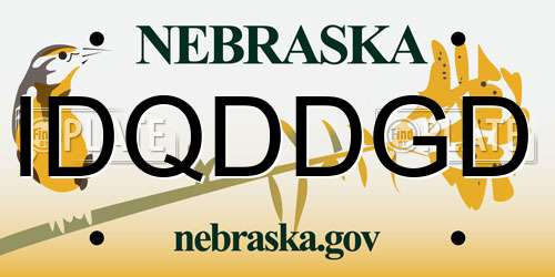 IDQDDGD Nebraska License Plate