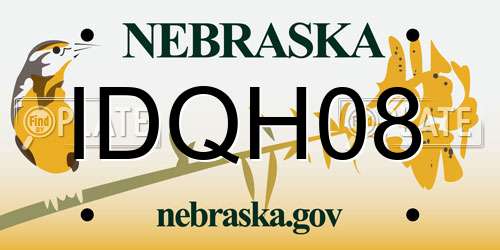 IDQH08 Nebraska License Plate