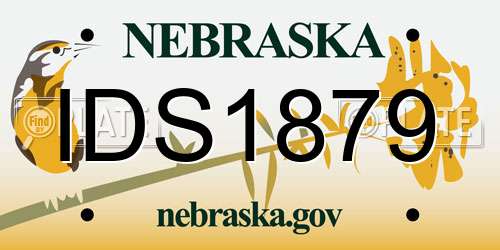 IDS1879 Nebraska License Plate
