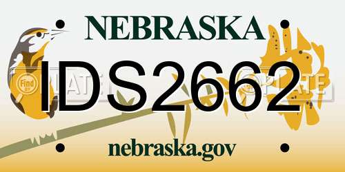 IDS2662 Nebraska License Plate