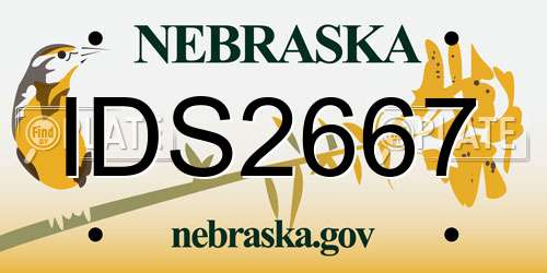 IDS2667 Nebraska License Plate