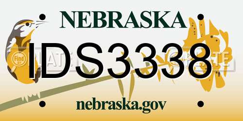 IDS3338 Nebraska License Plate