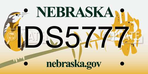 IDS5777 Nebraska License Plate