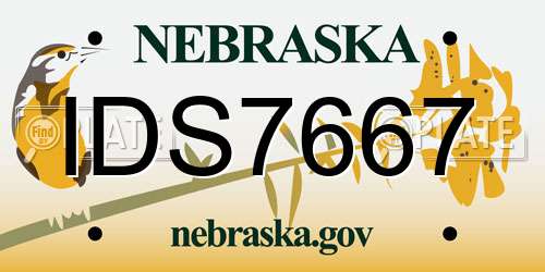 IDS7667 Nebraska License Plate