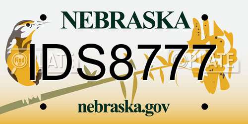 IDS8777 Nebraska License Plate