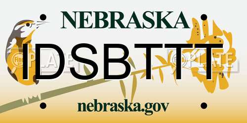 IDSBTTT Nebraska License Plate