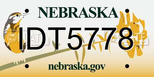 IDT5778 Nebraska License Plate