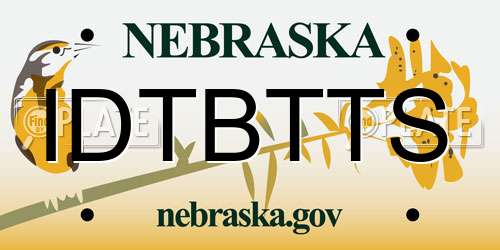 IDTBTTS Nebraska License Plate
