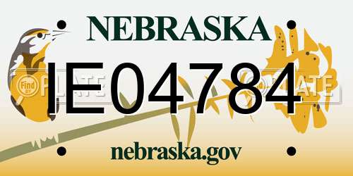 IE04784 Nebraska License Plate
