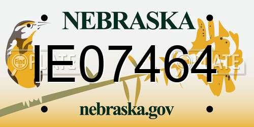 IE07464 Nebraska License Plate