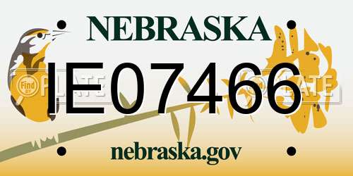 IE07466 Nebraska License Plate