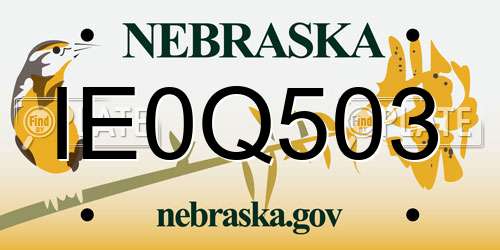 IE0Q503 Nebraska License Plate