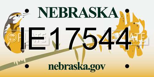 IE17544 Nebraska License Plate