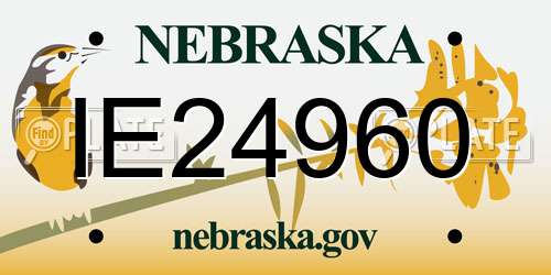 IE24960 Nebraska License Plate