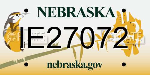 IE27072 Nebraska License Plate