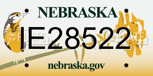 IE28522 Nebraska License Plate
