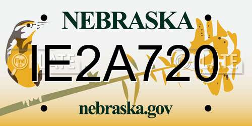 IE2A720 Nebraska License Plate
