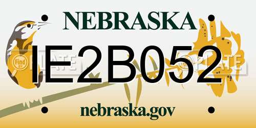 IE2B052 Nebraska License Plate