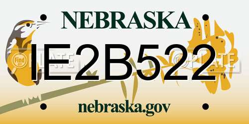 IE2B522 Nebraska License Plate