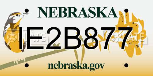 IE2B877 Nebraska License Plate