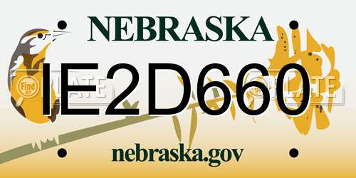 IE2D660 Nebraska License Plate