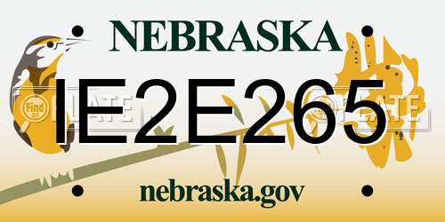 IE2E265 Nebraska License Plate