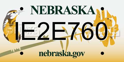 IE2E760 Nebraska License Plate
