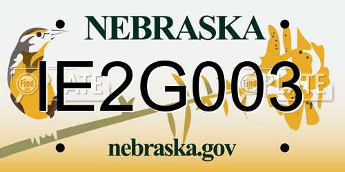IE2G003 Nebraska License Plate