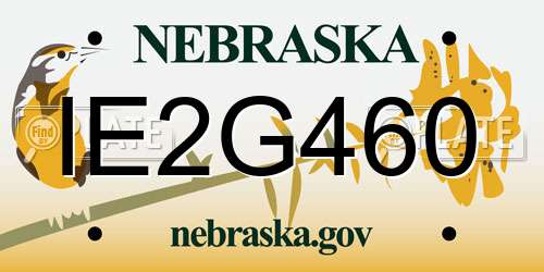 IE2G460 Nebraska License Plate