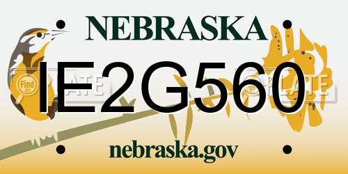 IE2G560 Nebraska License Plate