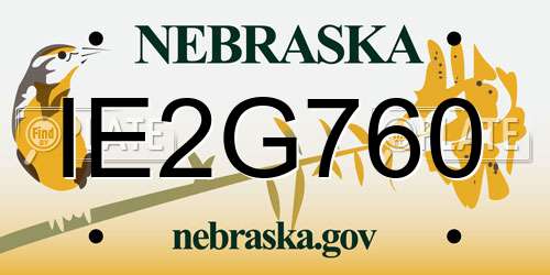 IE2G760 Nebraska License Plate